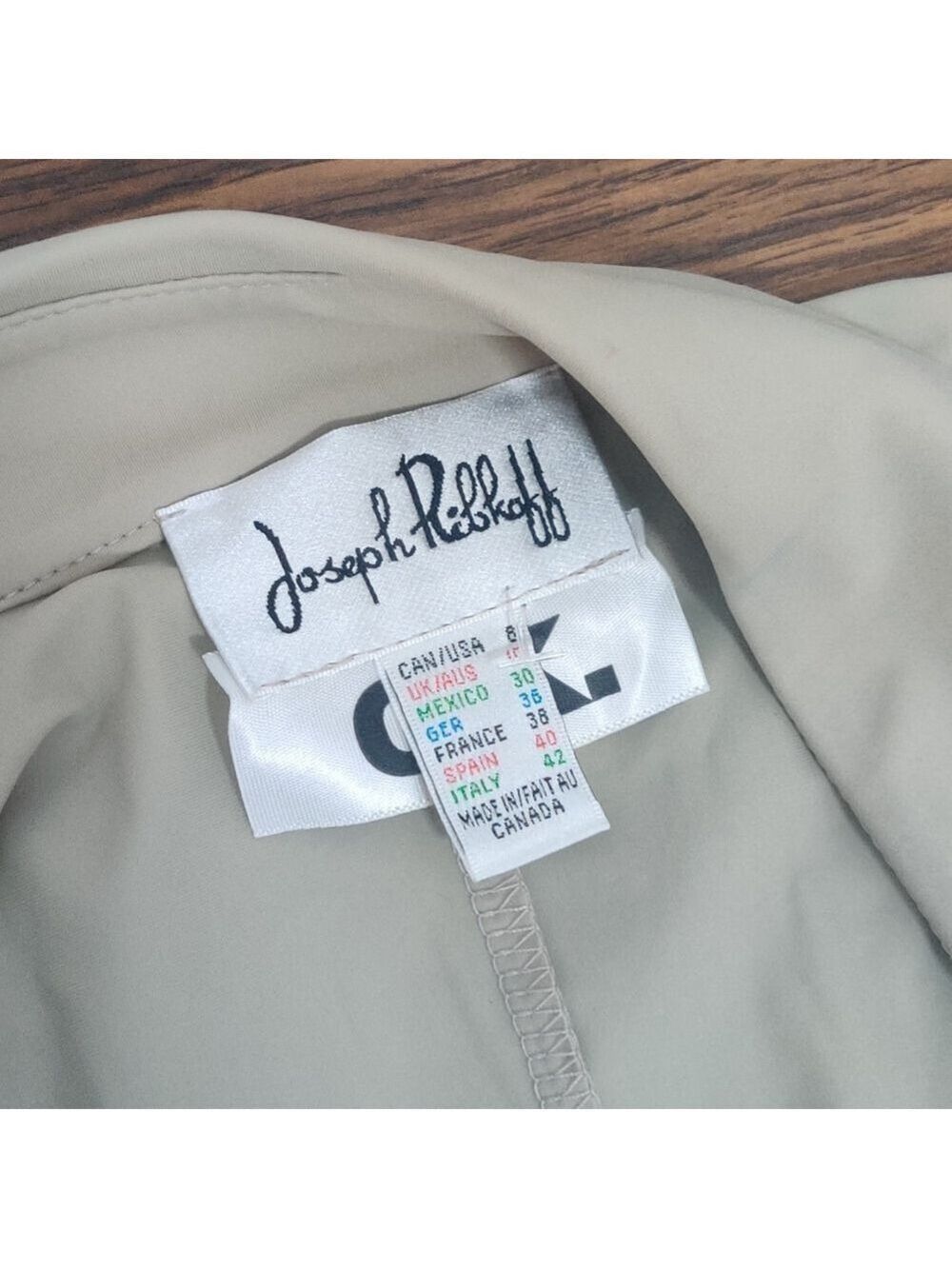 Joseph Ribkoff Grey Pearl Button Dress Size 8 | Quiet Luxury Wedding Guest Cruis - Picture 5 of 8